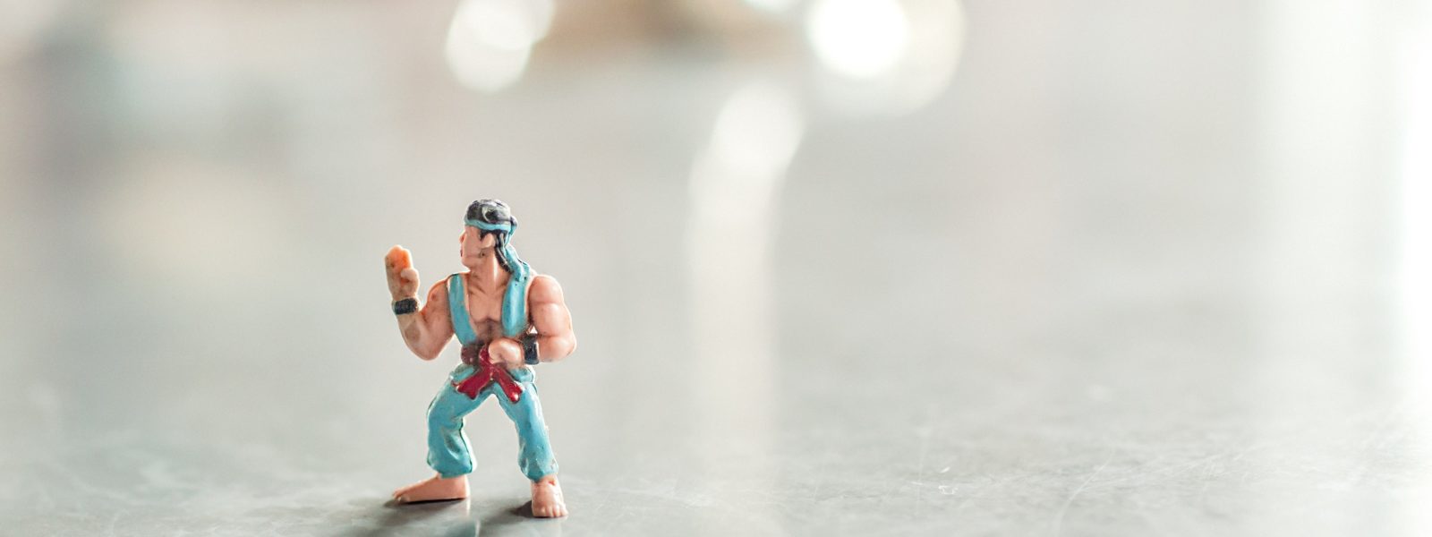 The Comma Chameleon copywriting, editing and proofreading team is ready to kick some butt, as demonstrated by this miniature toy karate man.